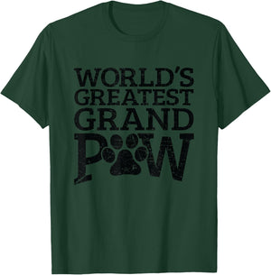 Worlds Greatest Grand Paw Dog Grandpa Shirts Grandpaw Gifts T-Shirt - T-Shirt | Forest