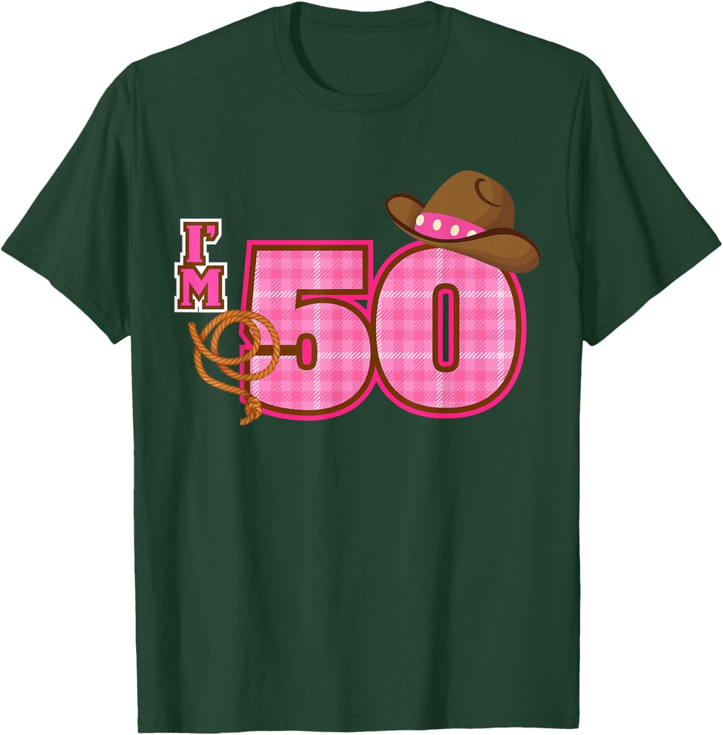 Cowgirl Hat 50th Birthday Cowboy Framer Theme 50 Year Old T-Shirt - T-Shirt | Forest