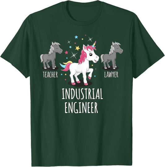 Industrial Engineer Gift Unicorn Profession Gag Shirt T-Shirt - T-Shirt | Forest