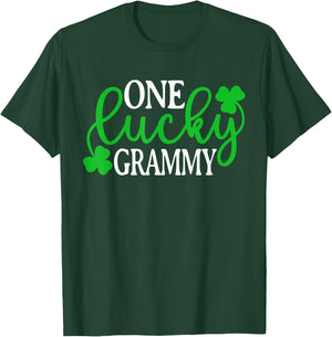 One Lucky Grammy Shirt Funny St Patrick's Day Shamrock Irish T-Shirt - T-Shirt | Forest
