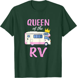 Queen Of The RV Funny Queen Of The Camper Gift Shirt T-Shirt - T-Shirt | Forest