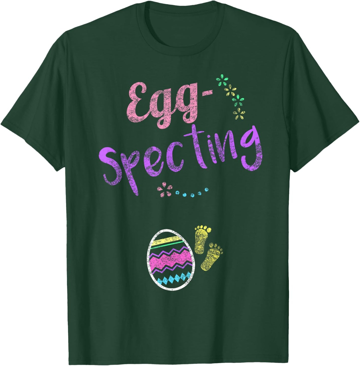 Cute Eggspecting Shirt Easter Pregnancy Announcement Shirt T-Shirt - T-Shirt | Forest