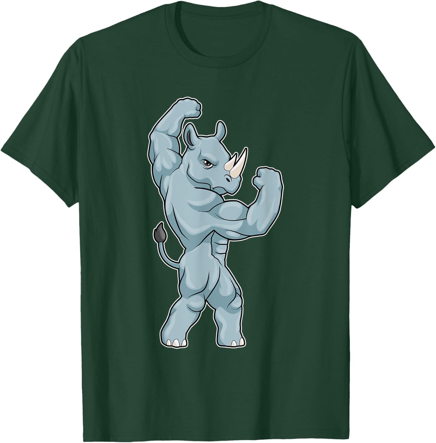 Rhino Bodybuilder Bodybuilding Sports T-Shirt - T-Shirt | Forest