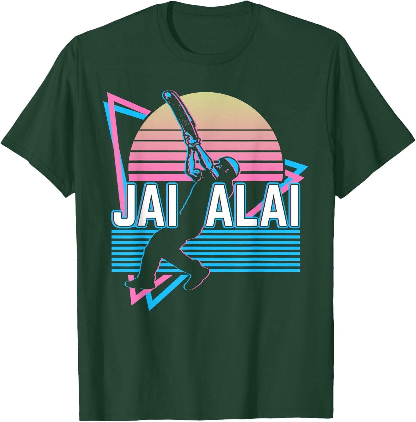 Jai Alai Player Retro T-Shirt - T-Shirt | Forest
