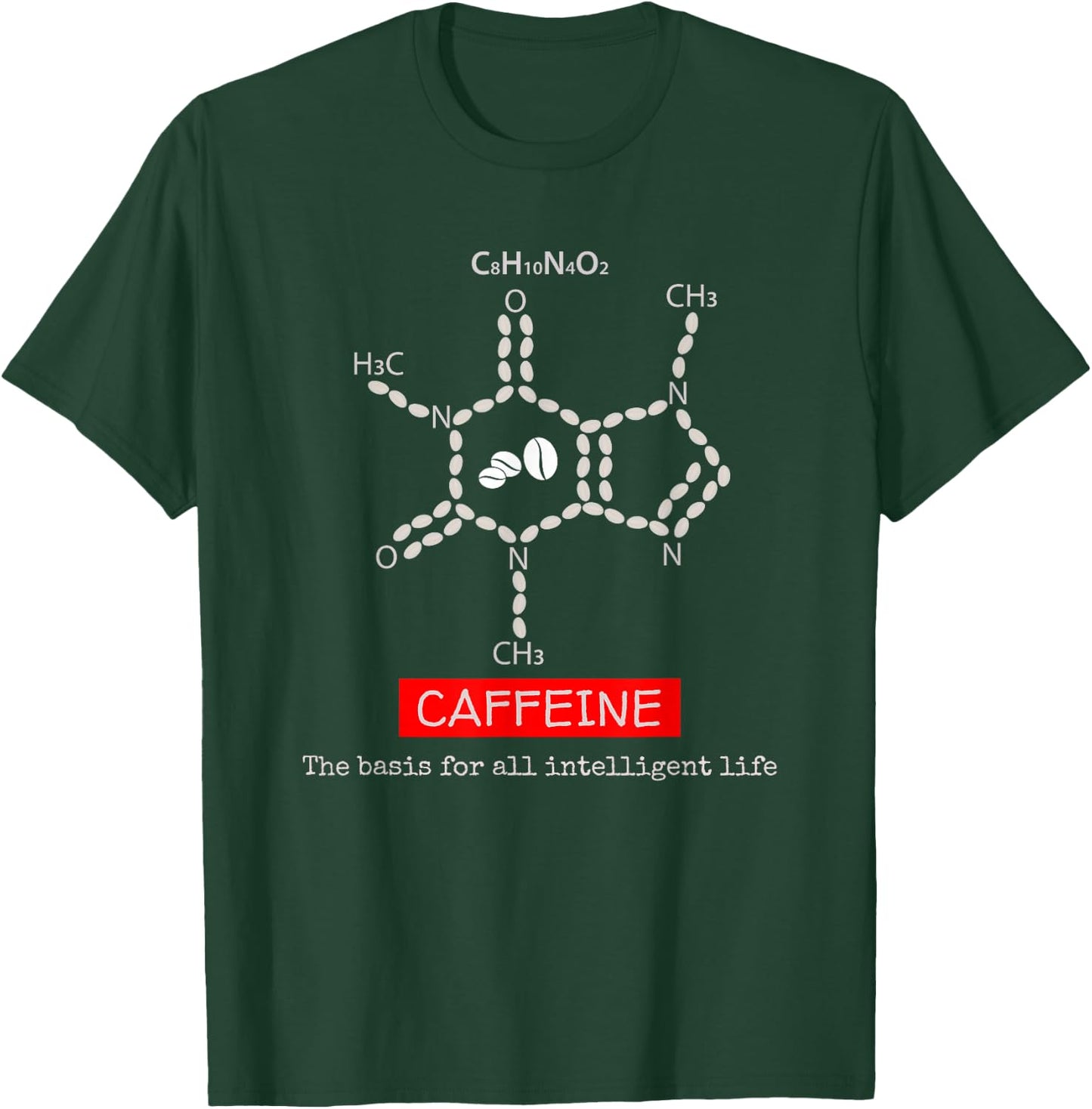 Caffeine Molecule Shirt: Caffeine Molecule Coffee T Shirt T-Shirt - T-Shirt | Forest