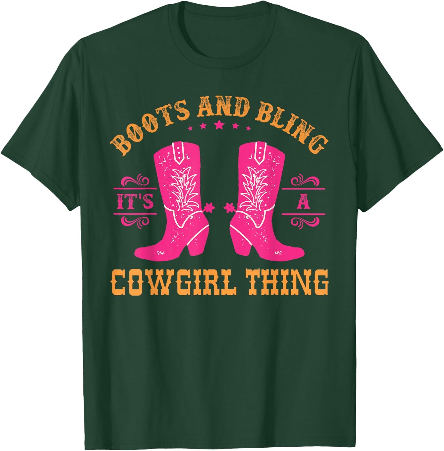 boots & bling it's a cowgirl thing Western women T-Shirt - T-Shirt | Forest