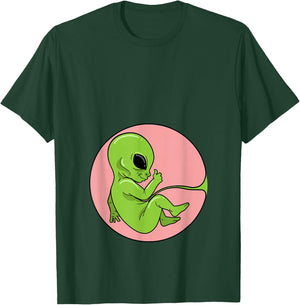 Expectant Mama Fetus Embryo Baby Alien Pregnant T-Shirt - T-Shirt | Forest