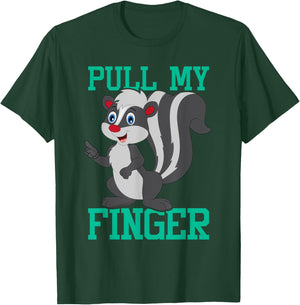 Pull My Finger - Skunk Lover Pet Owner Zookeeper Zoologist T-Shirt - T-Shirt | Forest