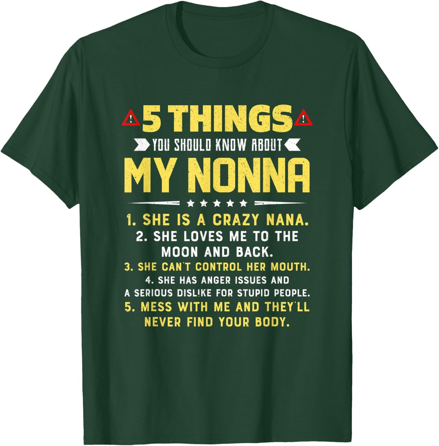 5 Things You Should Know About My Nonna Grandkids T-Shirt - T-Shirt | Forest