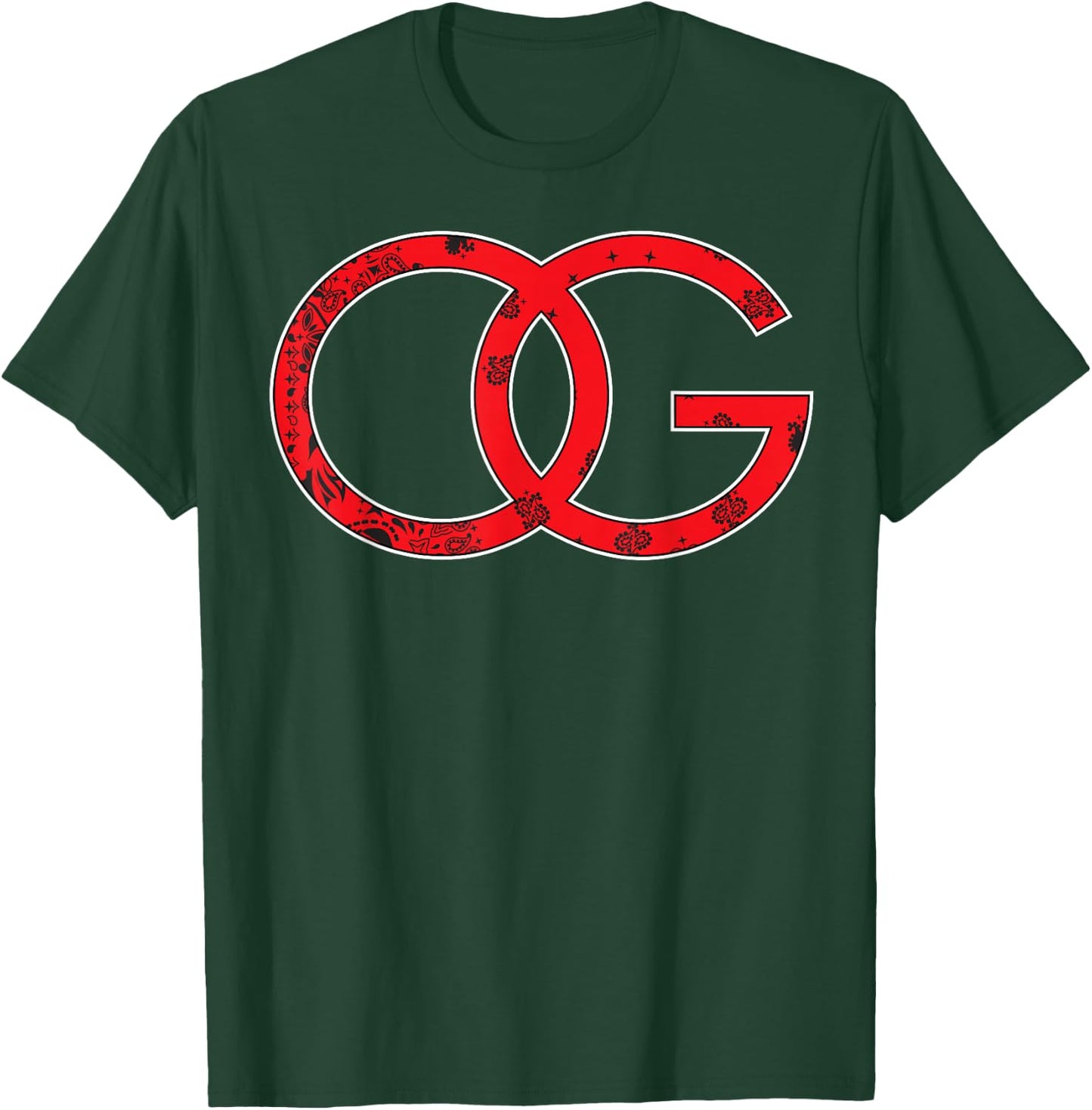 CaliDesign OG Original Gangster RED Bandana Print T-Shirt - T-Shirt | Forest