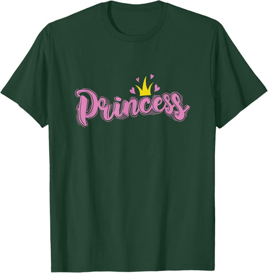 Princess with Crown and Heart Girl T-Shirt - T-Shirt | Forest