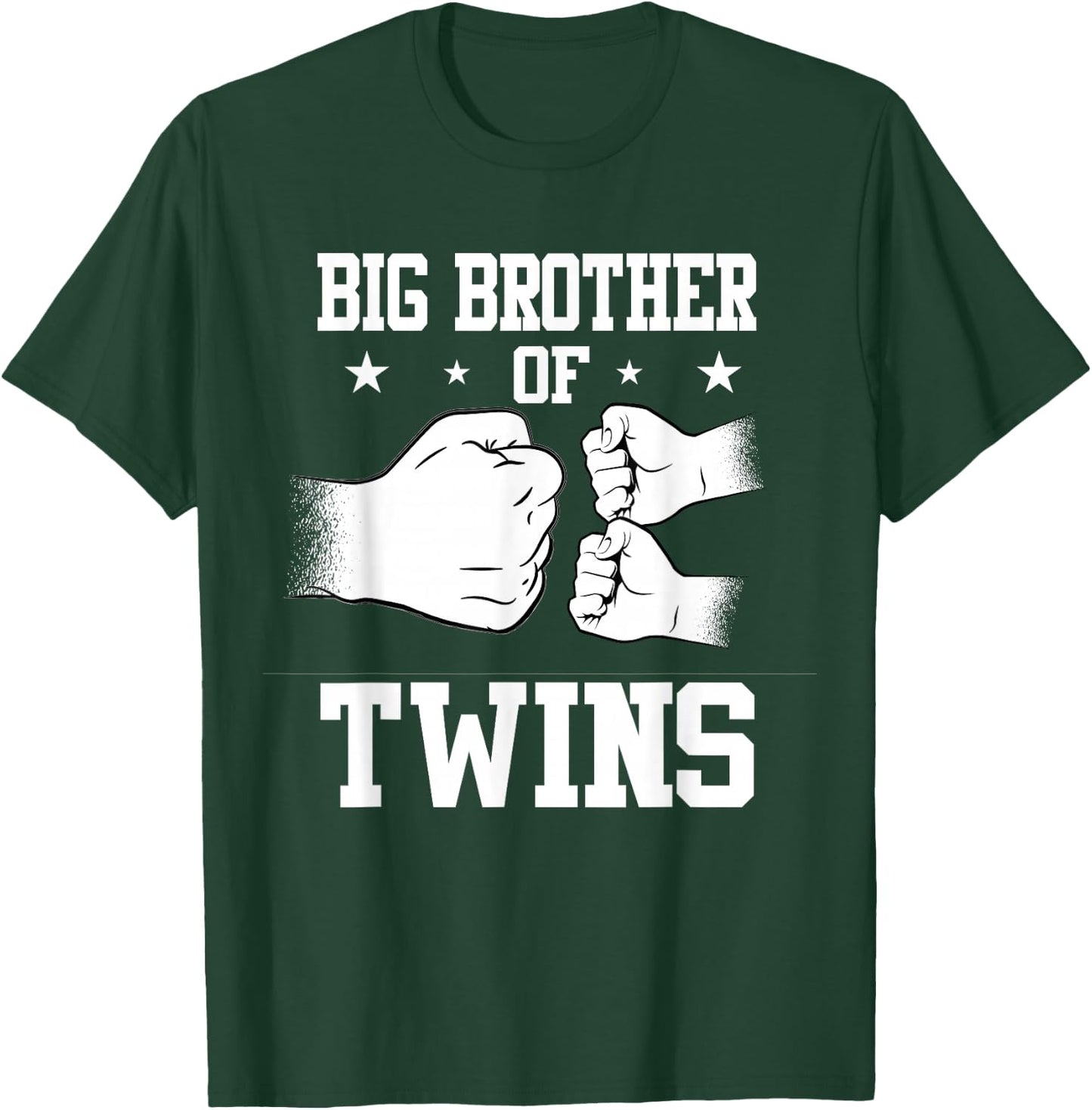 Big Brother of Twins Older Brother of Twin Announcement T-Shirt - T-Shirt | Forest