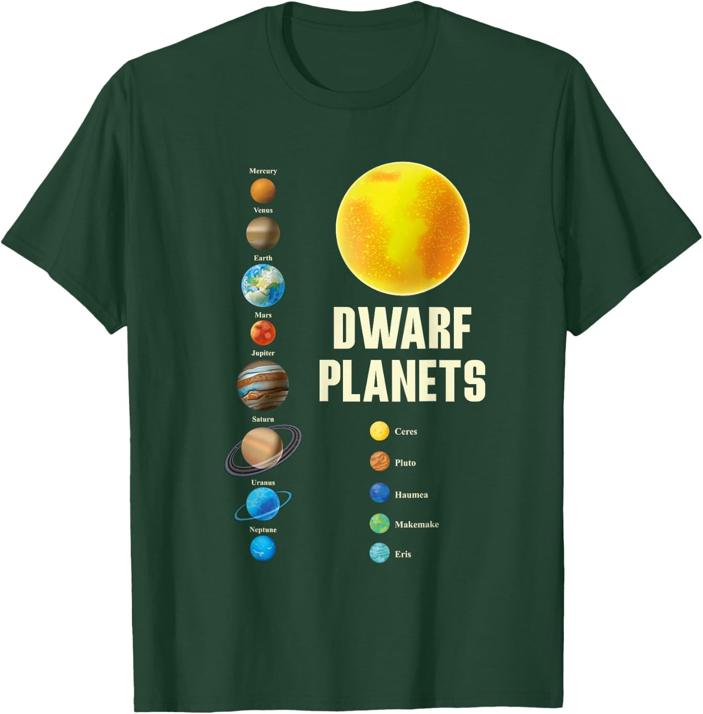 Solar System Children and Adults Dwarf Planets Gift T-Shirt - T-Shirt | Forest
