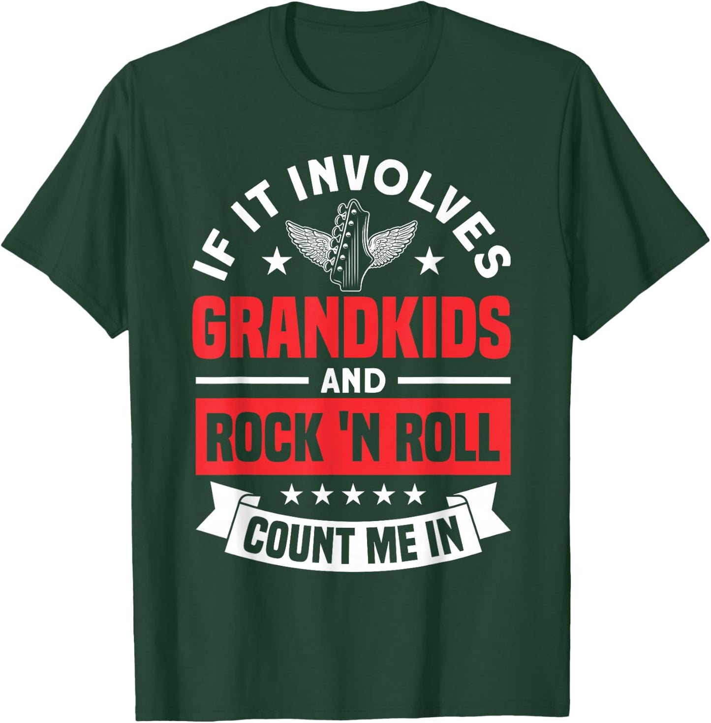 Grandkids And Rock 'n Roll Rock N Roll Guitar T-Shirt - T-Shirt | Forest