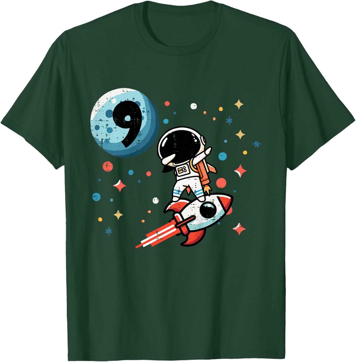 Kids 9th Birthday Astronaut Dab Rocket 9 Year Old Bday Boys Kids T-Shirt - T-Shirt | Forest