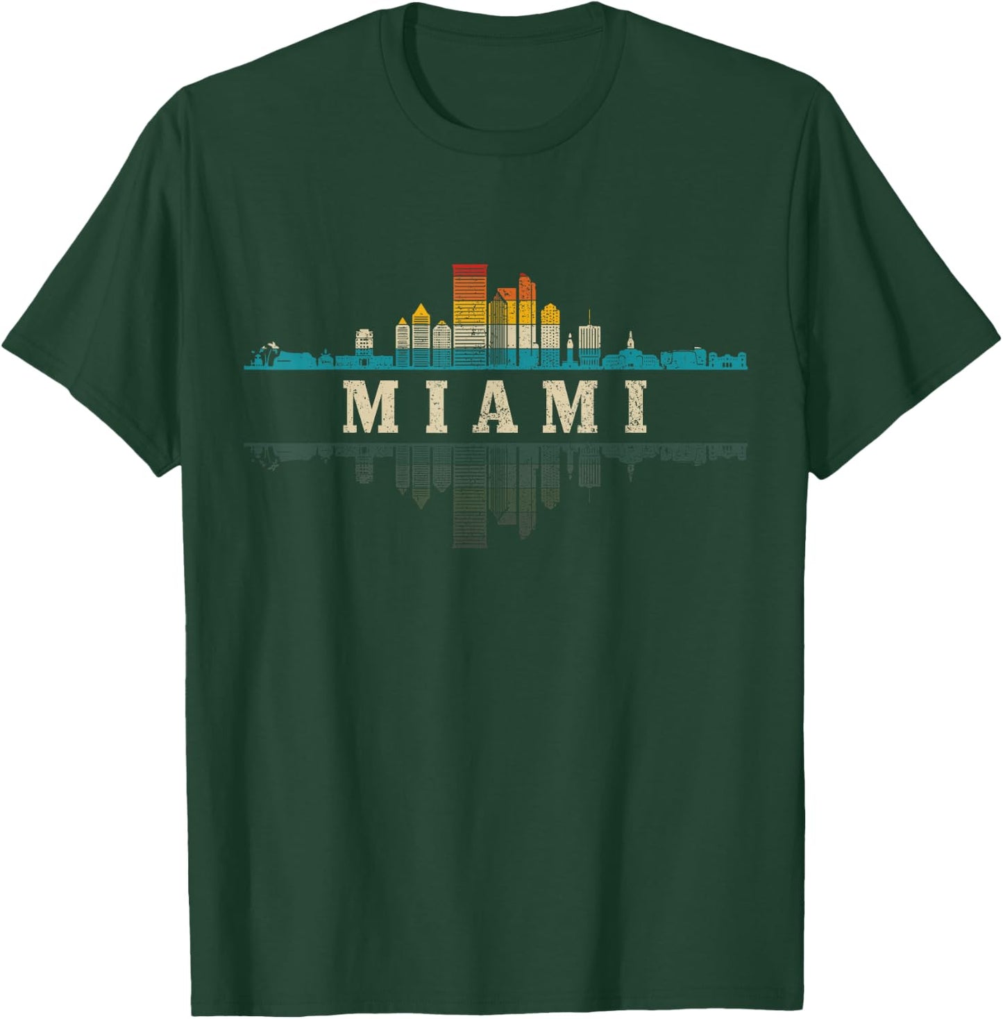 Miami Skyline Florida FL Vintage Pride T-Shirt - T-Shirt | Forest
