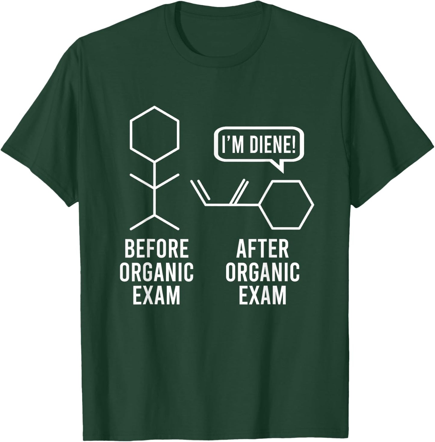 Before And After Organic Exam Chemistry Student Chemist T-Shirt - T-Shirt | Forest