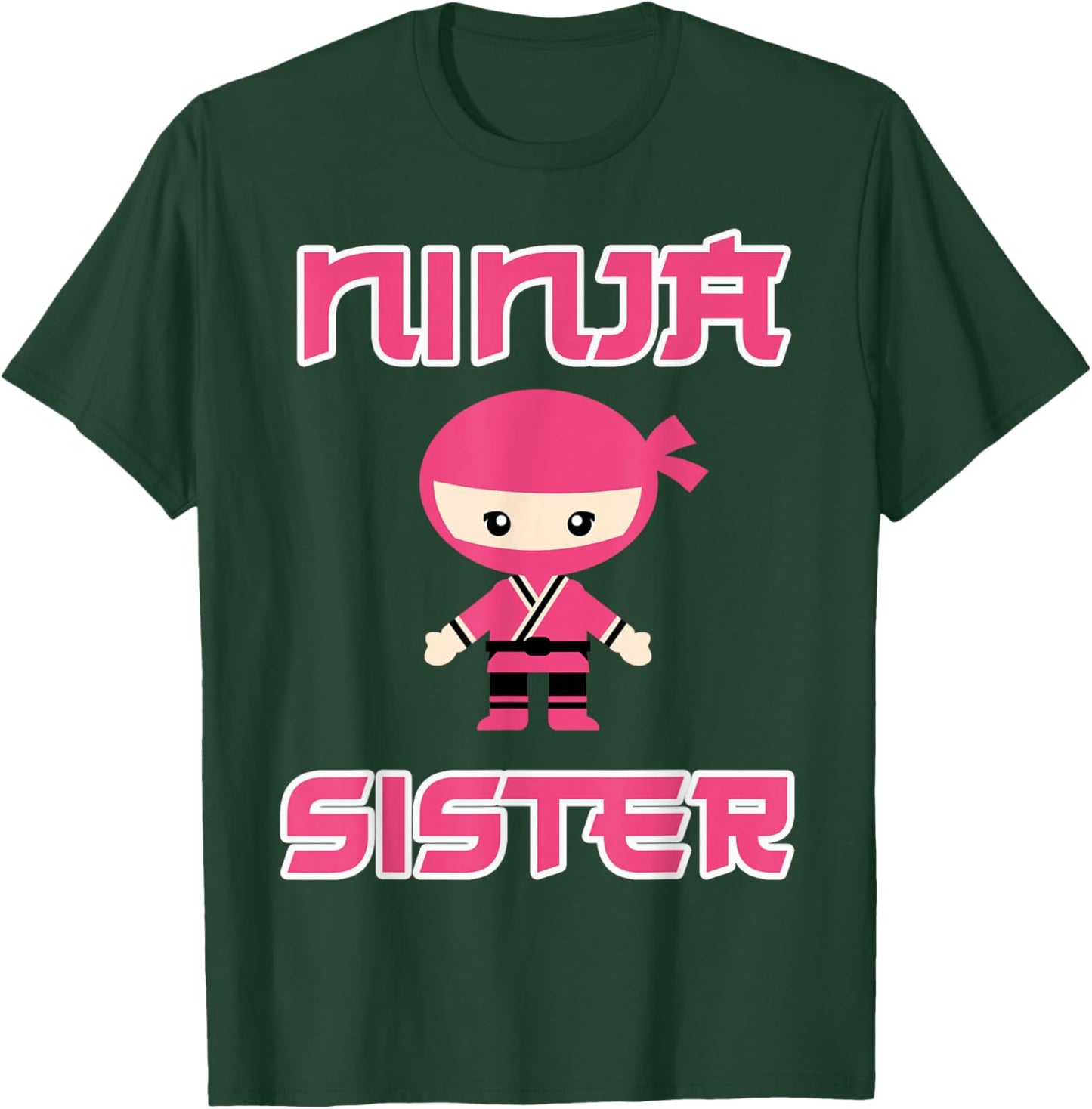 Woman Ninja Sister Girl Pink T-Shirt - T-Shirt | Forest