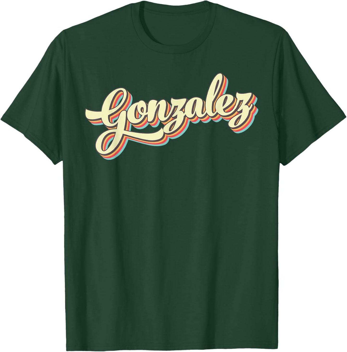 Gonzalez Retro Art Baseball Font Vintage T-Shirt - T-Shirt | Forest