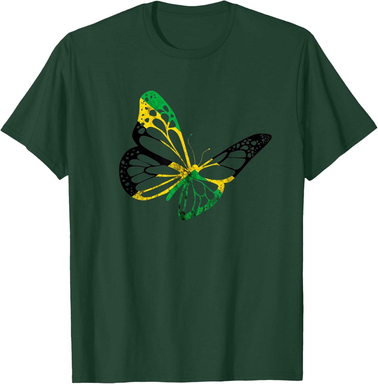 Jamaica Butterfly Jamaican Pride Roots Of Carribean T-Shirt - T-Shirt | Forest