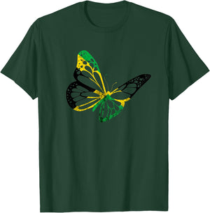 Jamaica Butterfly Jamaican Pride Roots Of Carribean T-Shirt - T-Shirt | Forest