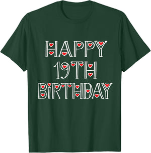 Happy 19th Birthday Idea For 19 Years Old Men And Women T-Shirt - T-Shirt | Forest