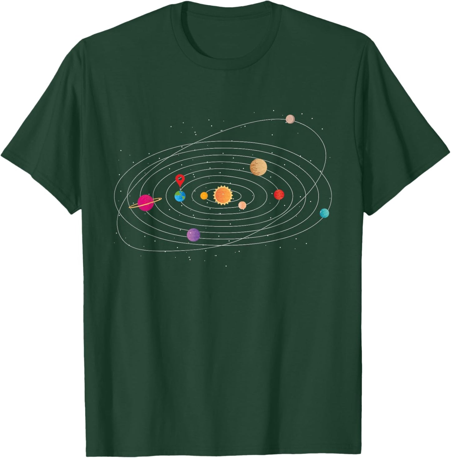 Solar System Science Education Space Men Women Kids Gift T-Shirt - T-Shirt | Forest