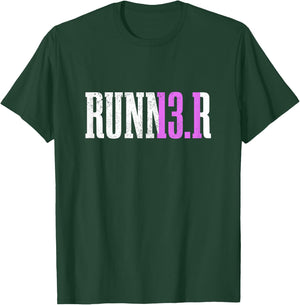 Half Marathon Runner Apparel Co. Women's Black 13.1 Miles Running T-Shirt - T-Shirt | Forest