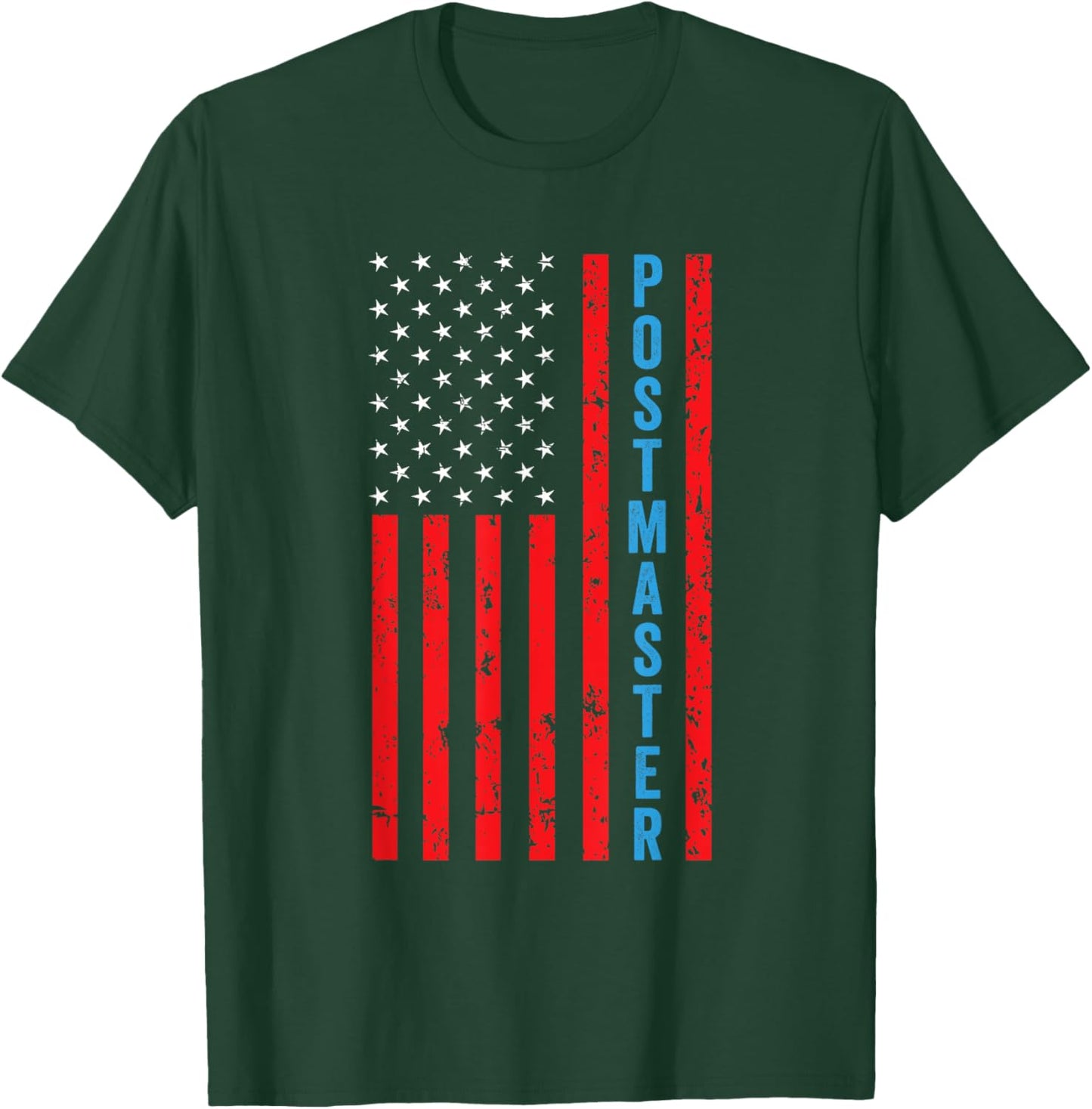 Postmaster - American Flag Postal Worker Patriotism T-Shirt - T-Shirt | Forest