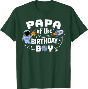 Papa Of The Birthday Boy Astronaut Family Space Planets T-Shirt - T-Shirt | Forest