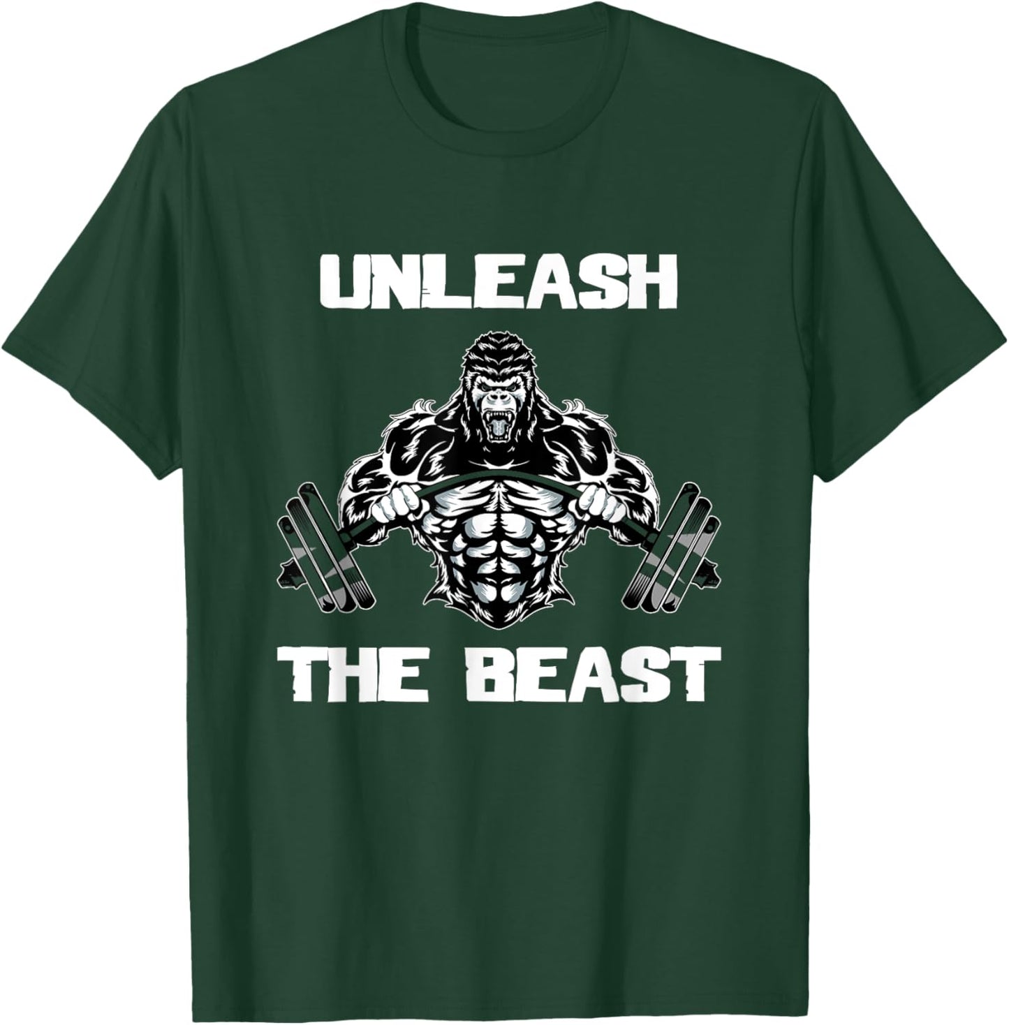 Unleash The Beast Gorilla Bodybuilding Motivational Gift T-Shirt - T-Shirt | Forest