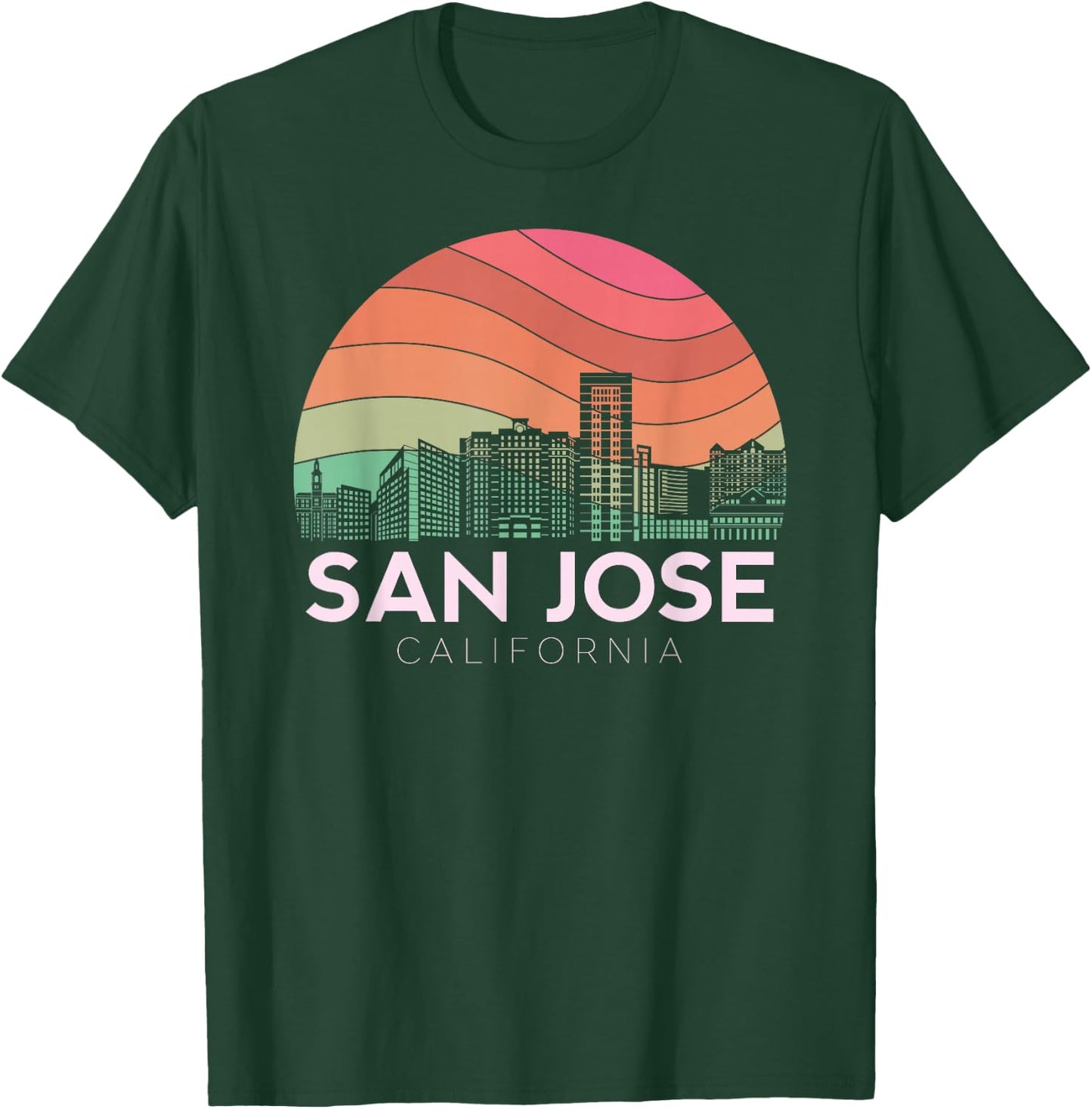 San Jose California USA Flag Nor Cal Bear Bay Area Tech City T-Shirt - T-Shirt | Forest