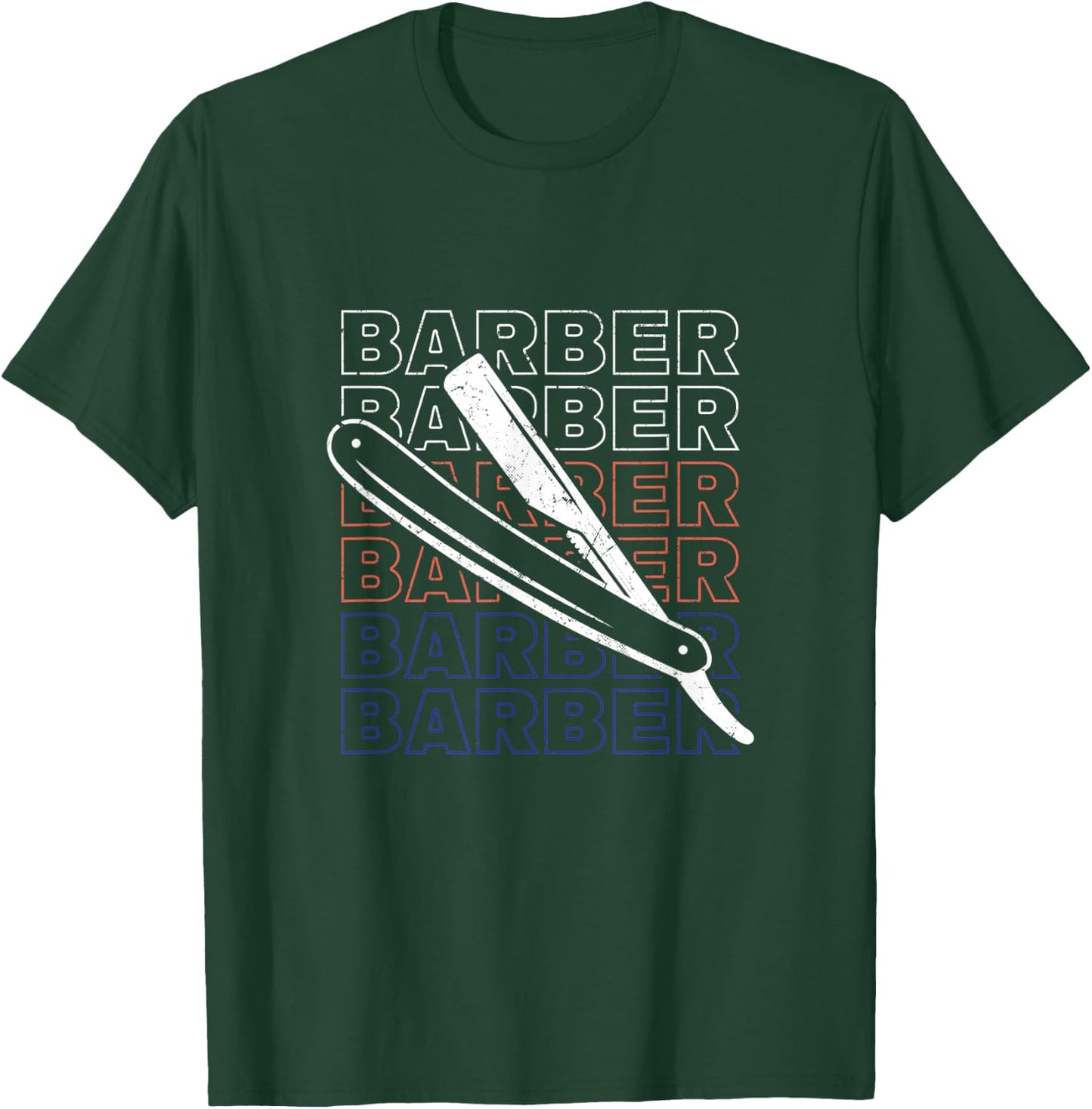 Barber Barbershop Hairdresser Shaving Razor Beard T-Shirt - T-Shirt | Forest