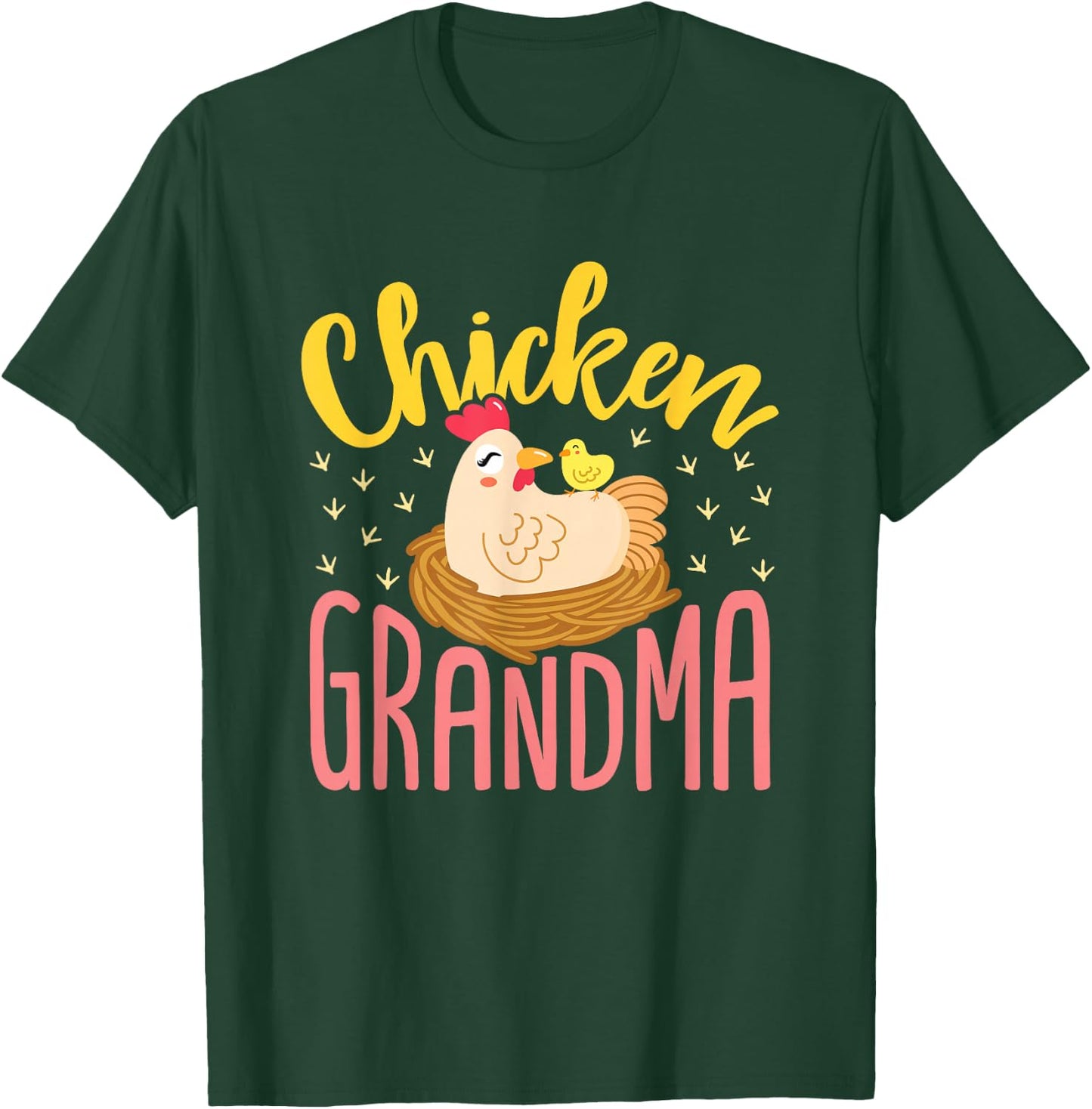 Chicken Grandma Farmer Lady Chickens Farm Animal Hen T-Shirt - T-Shirt | Forest