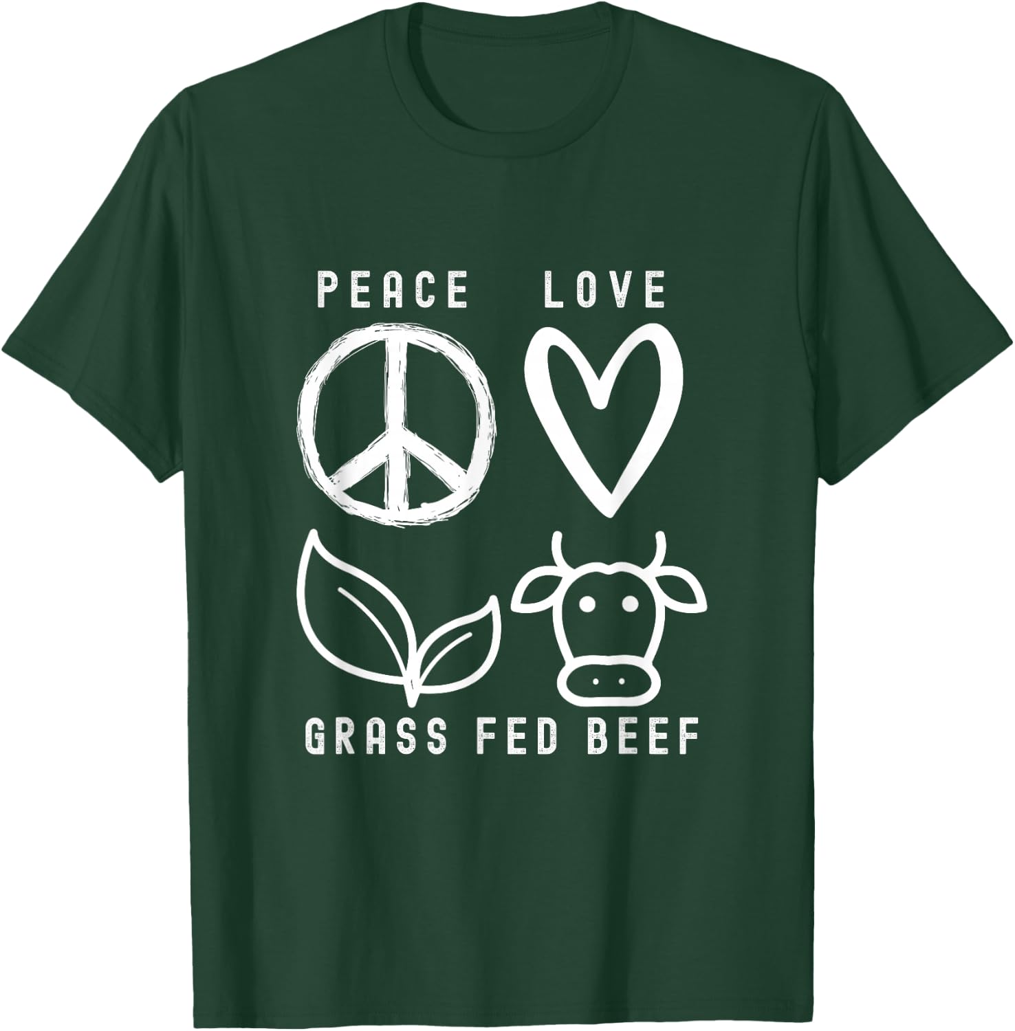 Carnivore Peace Love Grass Fed Beef T-Shirt - T-Shirt | Forest