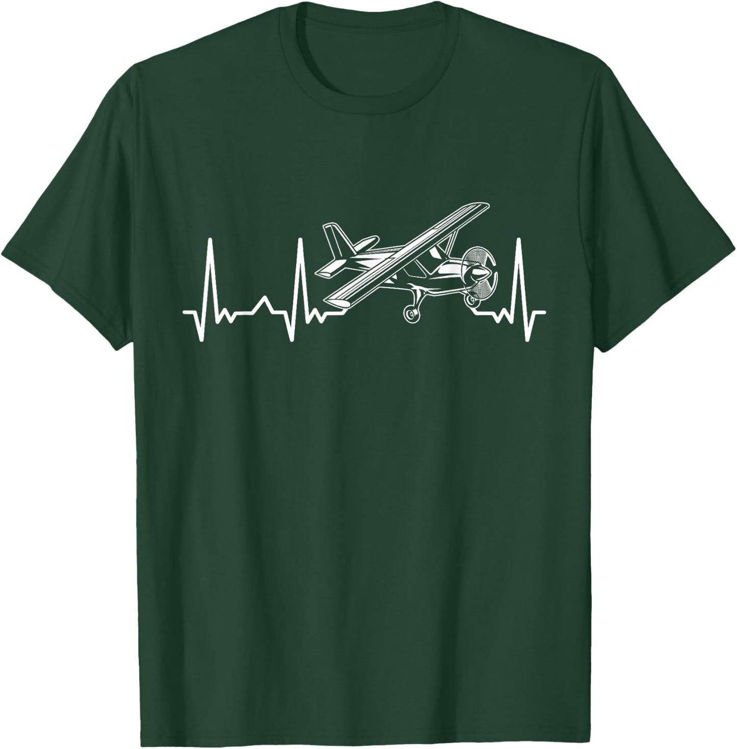 Aviation Heartbeat Gift Pilot T-Shirt - T-Shirt | Forest