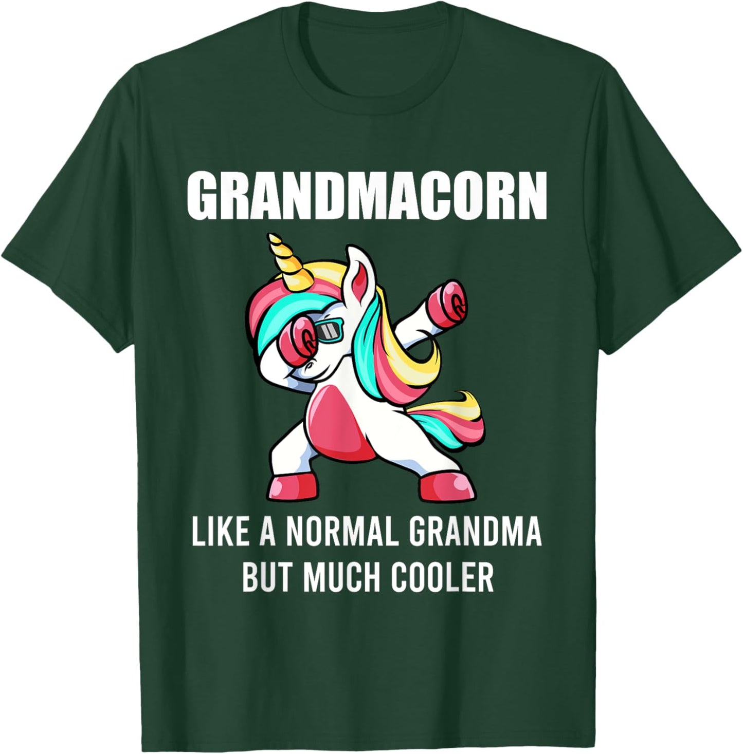 Funny Grandma Unicorn Cute Grandmacorn Dabbing Birthday Gift T-Shirt - T-Shirt | Forest