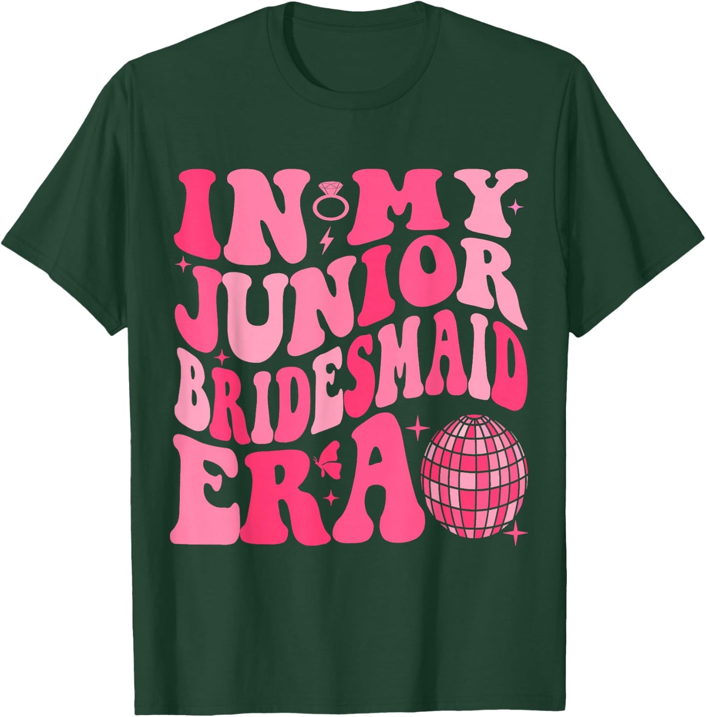 Groovy In My Junior Bridesmaid Era Wedding Bride Engagement T-Shirt - T-Shirt | Forest
