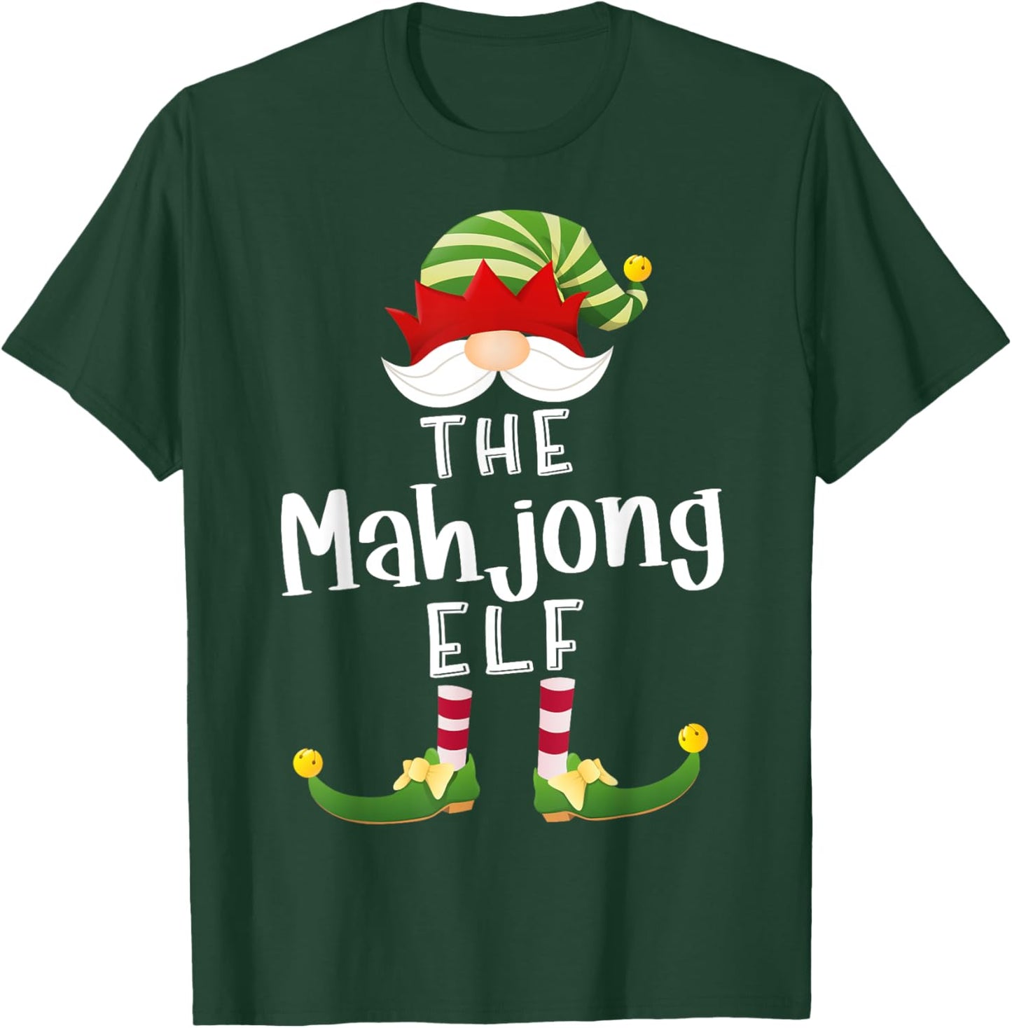 Mahjong Elf Group Christmas Funny Pajama Party T-Shirt - T-Shirt | Forest