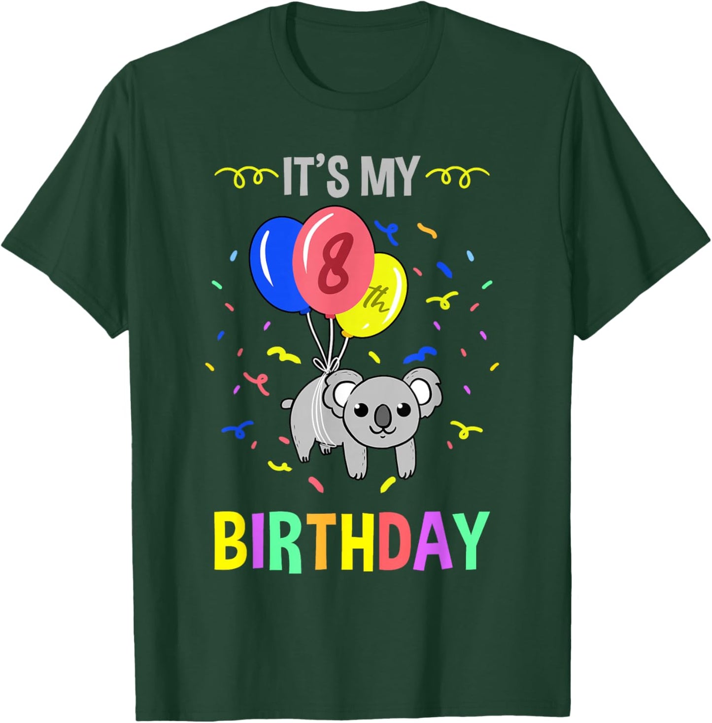 Its My 8th Birthday Koala T-Shirt - T-Shirt | Forest