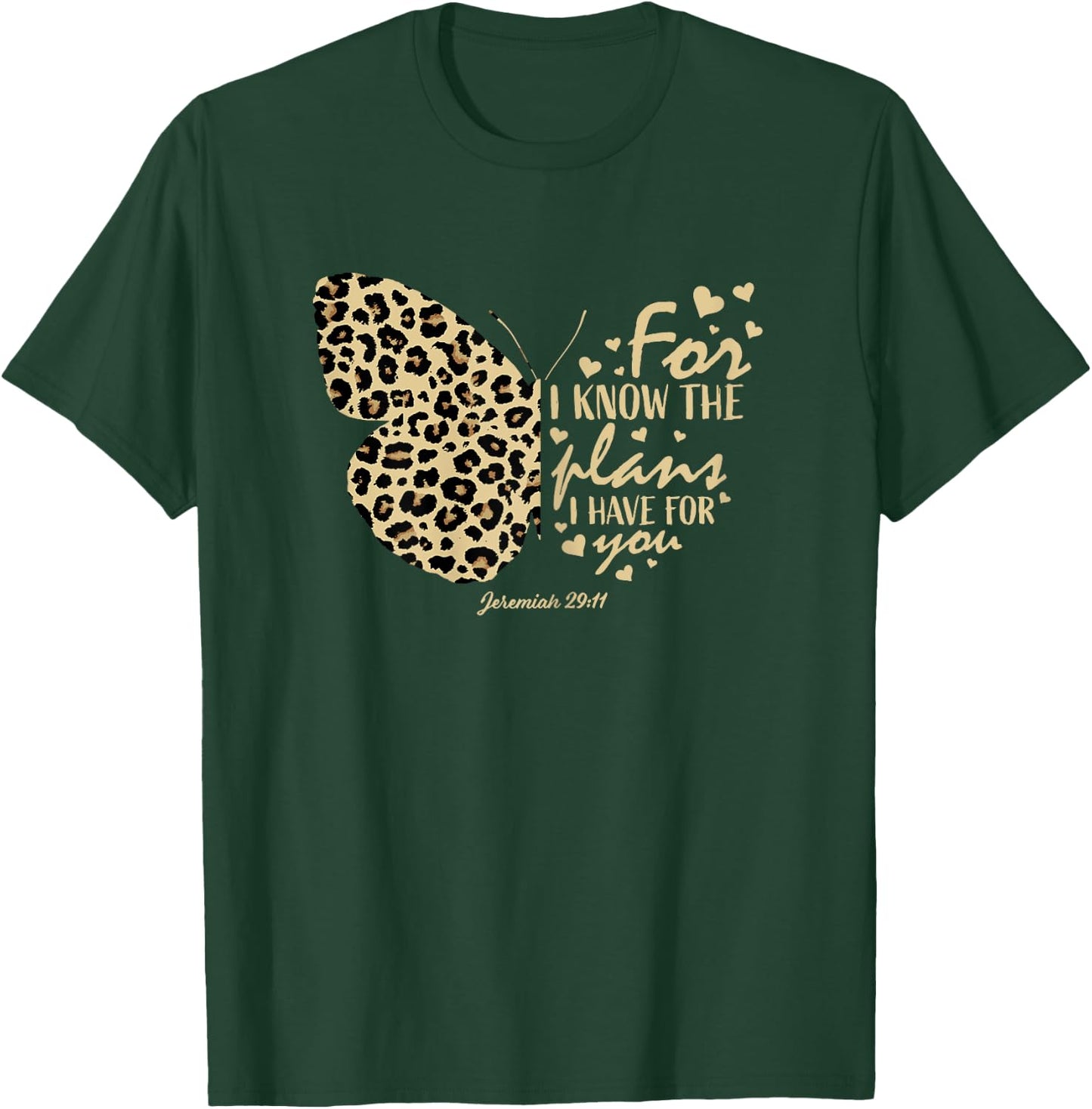 Jeremiah 29:11 Christian Women Gifts Teen Girls Butterfly T-Shirt - T-Shirt | Forest