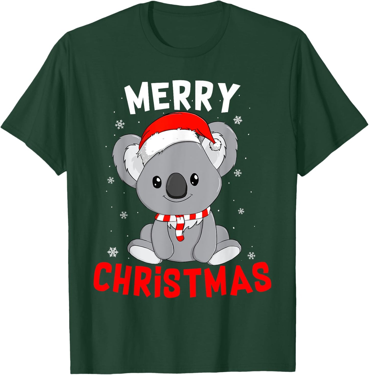 Cute Koala Santa Hat Merry Christmas xmas Gift Women Kids 2 T-Shirt - T-Shirt | Forest