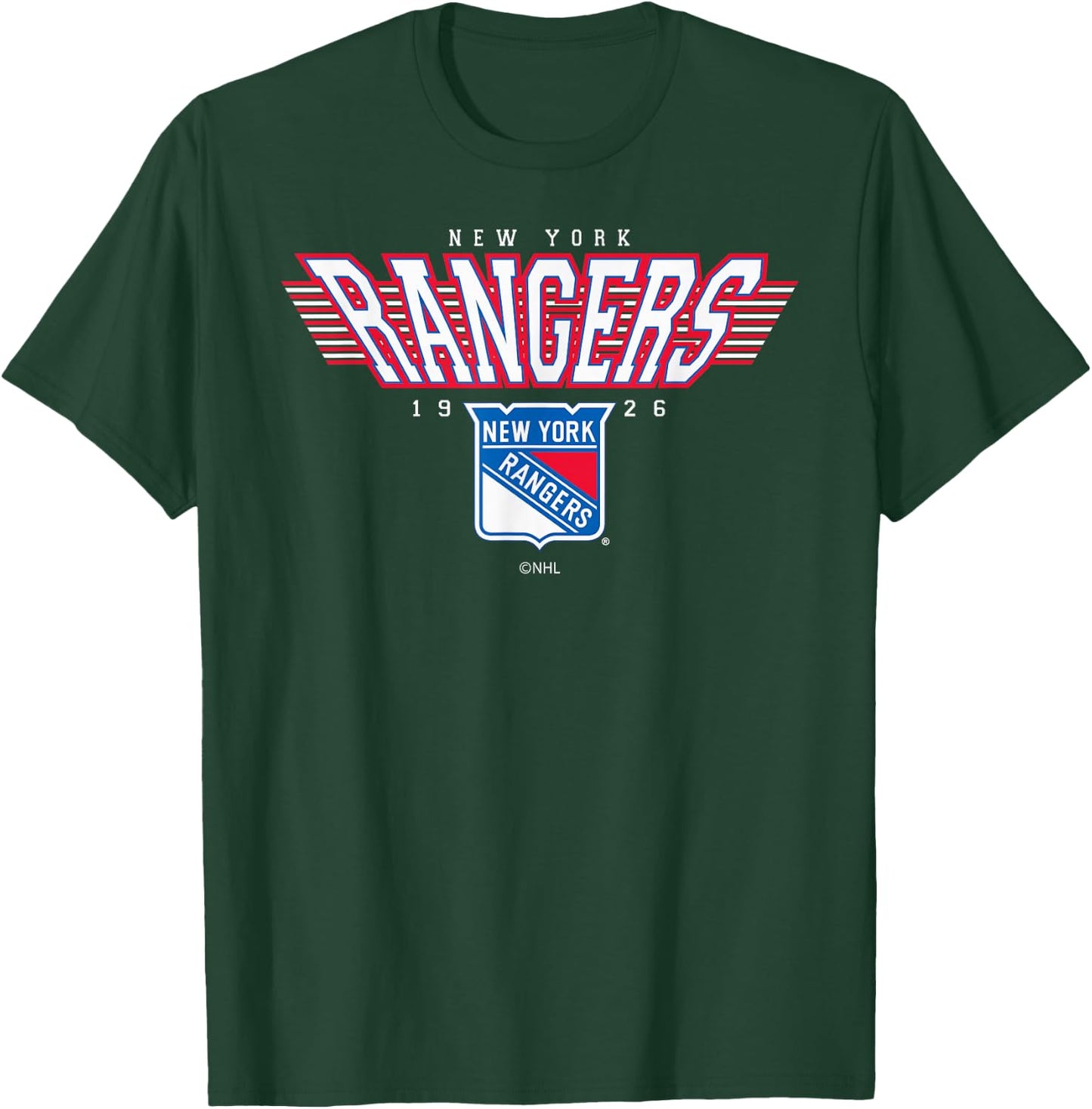 New York Rangers Laser Black Officially Licensed T-Shirt - T-Shirt | Forest