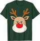 Cute Reindeer Rudolph Red Nose Christmas Antlers T-Shirt - T-Shirt | Forest