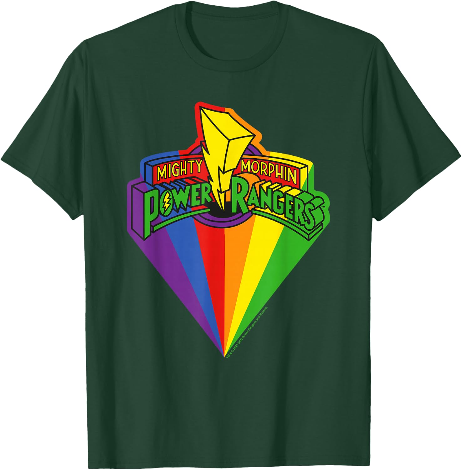 Power Rangers Rainbow Prism And Classic Logo T-Shirt - T-Shirt | Forest