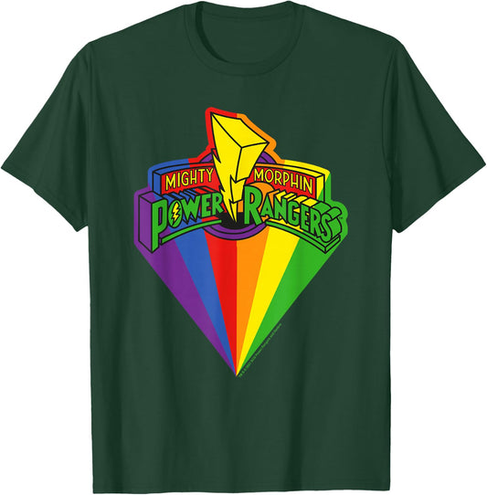 Power Rangers Rainbow Prism And Classic Logo T-Shirt - T-Shirt | Forest