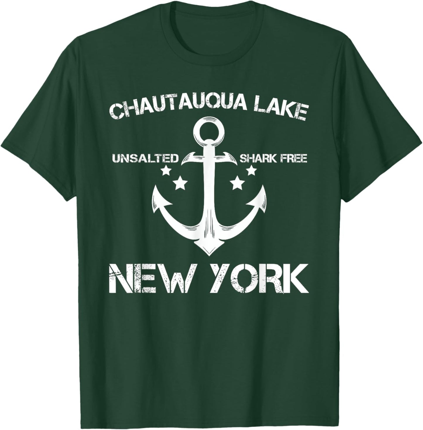CHAUTAUQUA LAKE NEW YORK Funny Fishing Camping Summer Gift T-Shirt - T-Shirt | Forest