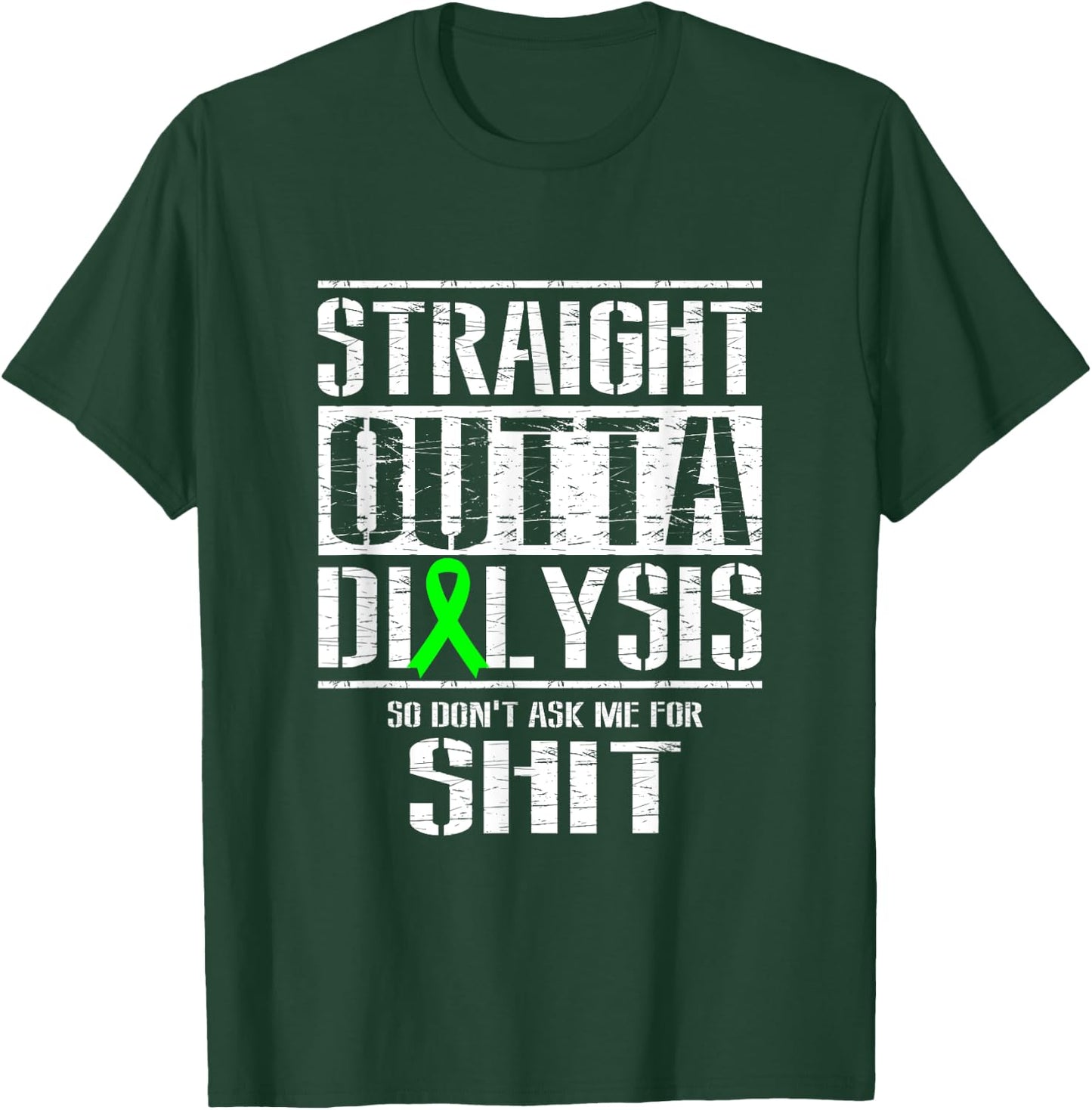Nierenerkrankung Verhalten Straight Outta Dialysis - Men's Black Cotton 60% Polyester 40% Classic Fit Short Sleeve - Small T-Shirt - T-Shirt | Forest
