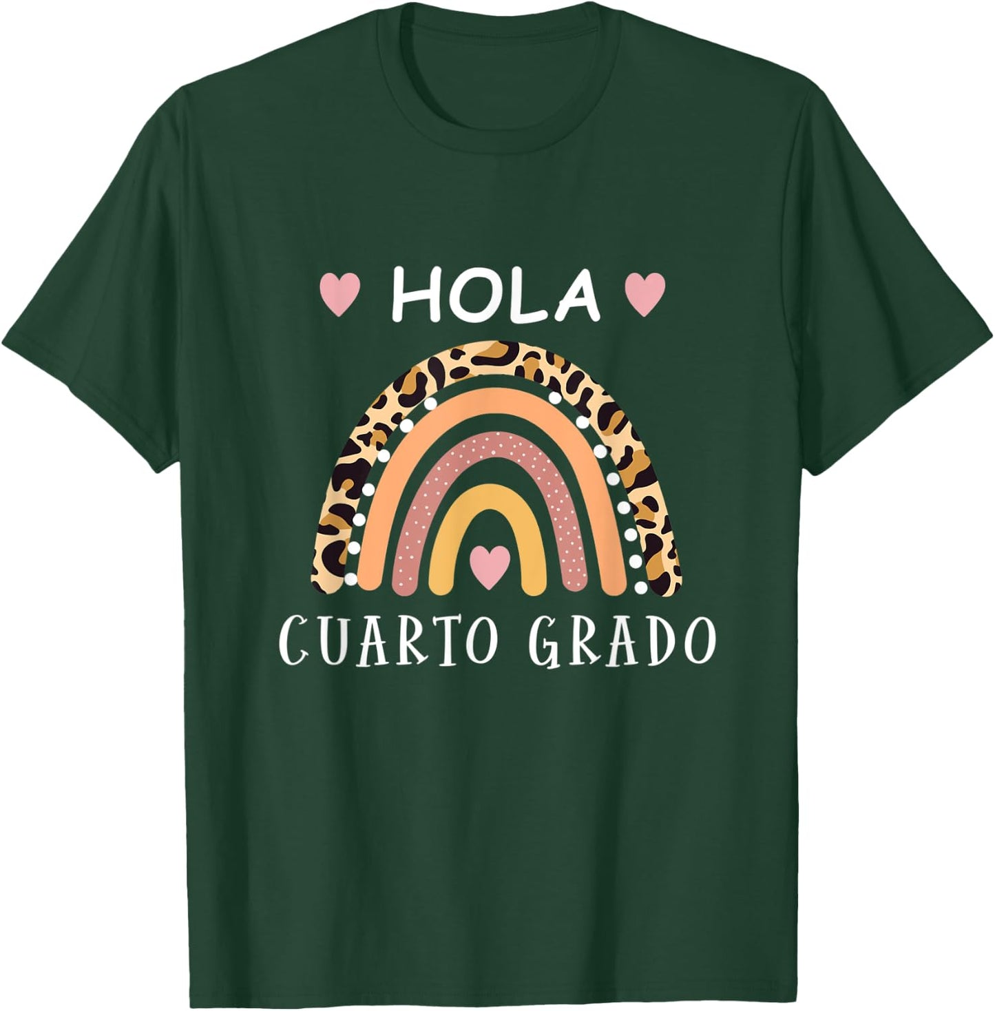 Hola cuarto Grado Hello fourth grade Spanish Teacher school Women Kids T-Shirt - T-Shirt | Forest