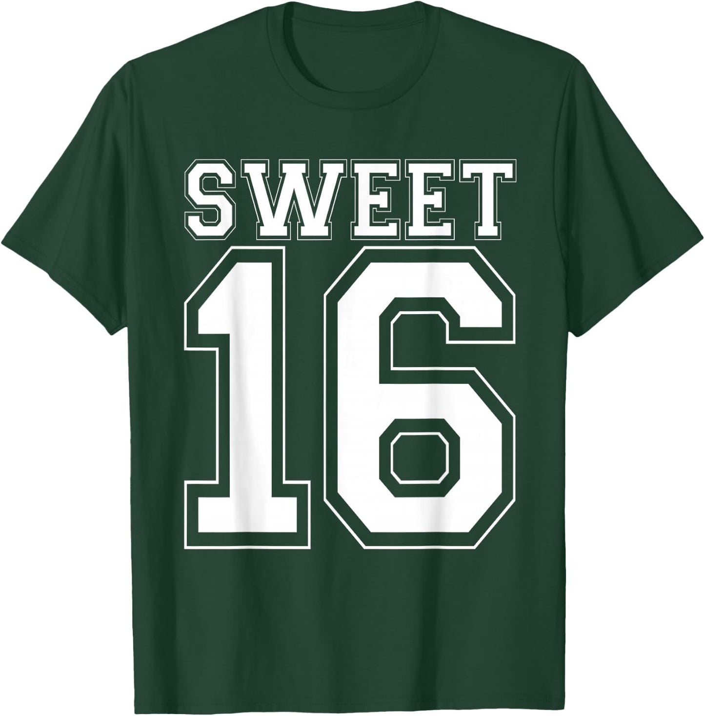 16th Birthday Gift Teen Sweet Sixteen 16 Varsity T-Shirt - T-Shirt | Forest